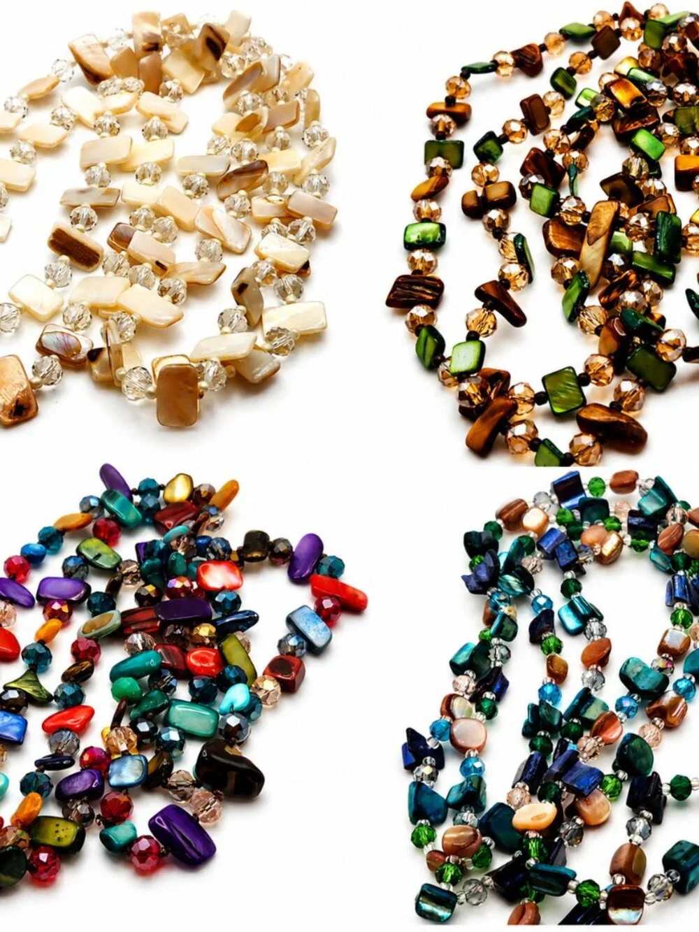 3 for $20 Long beaded necklace four different color blends NEW